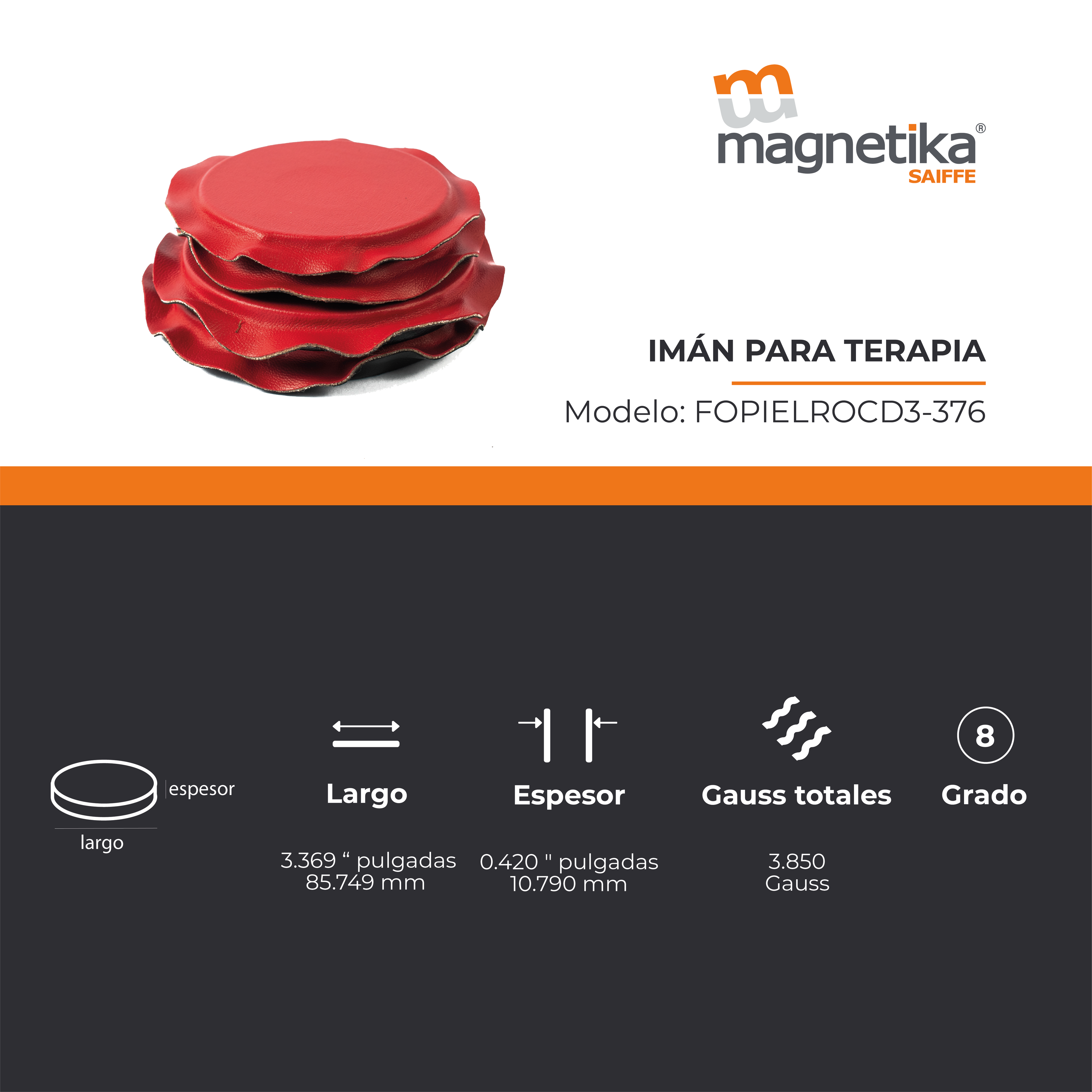 Iman Ferrita Disco Forrado 3.376" X 0.425"