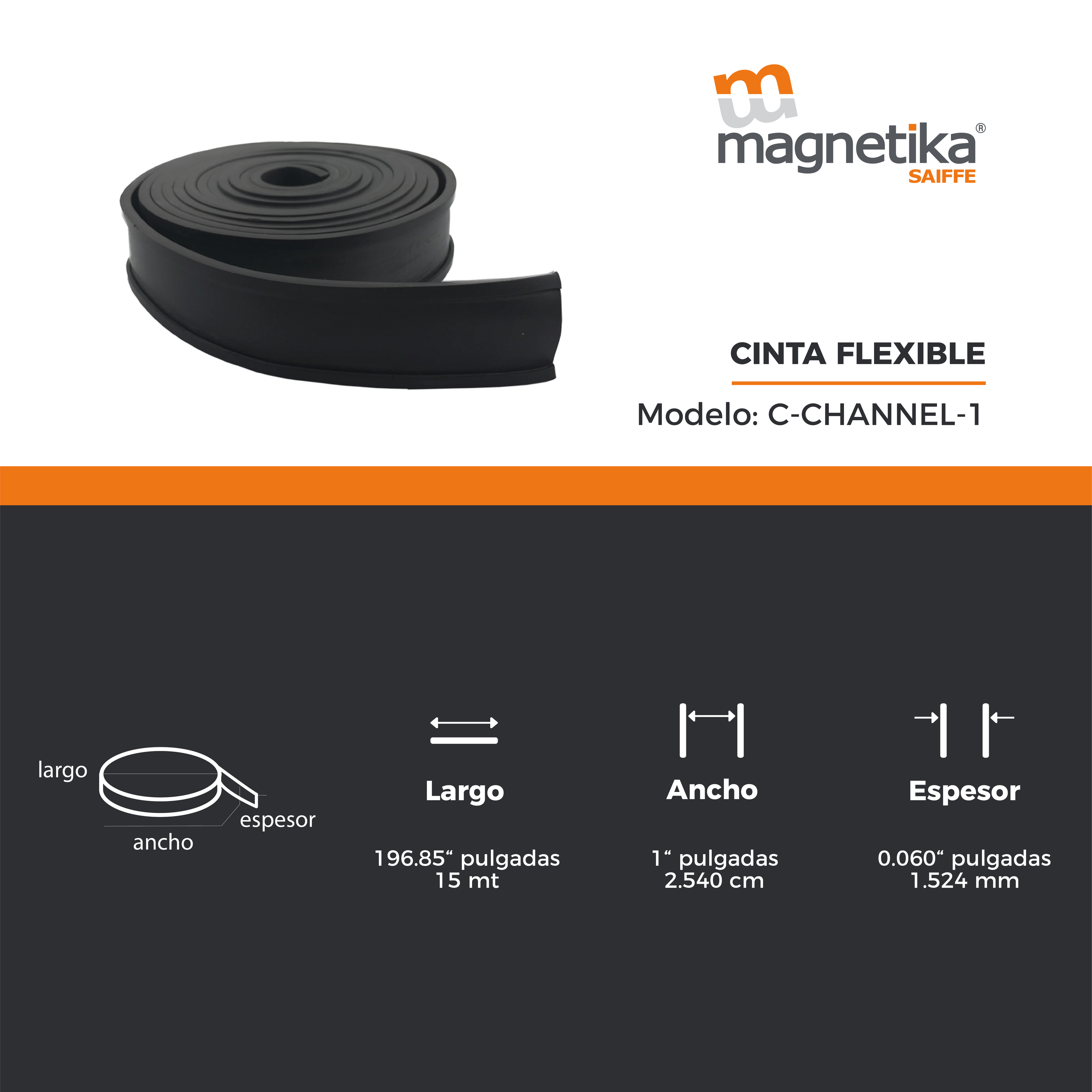 Iman Flexible Para Rack  - 25.4mm X 1.52mm  (1 Metro)