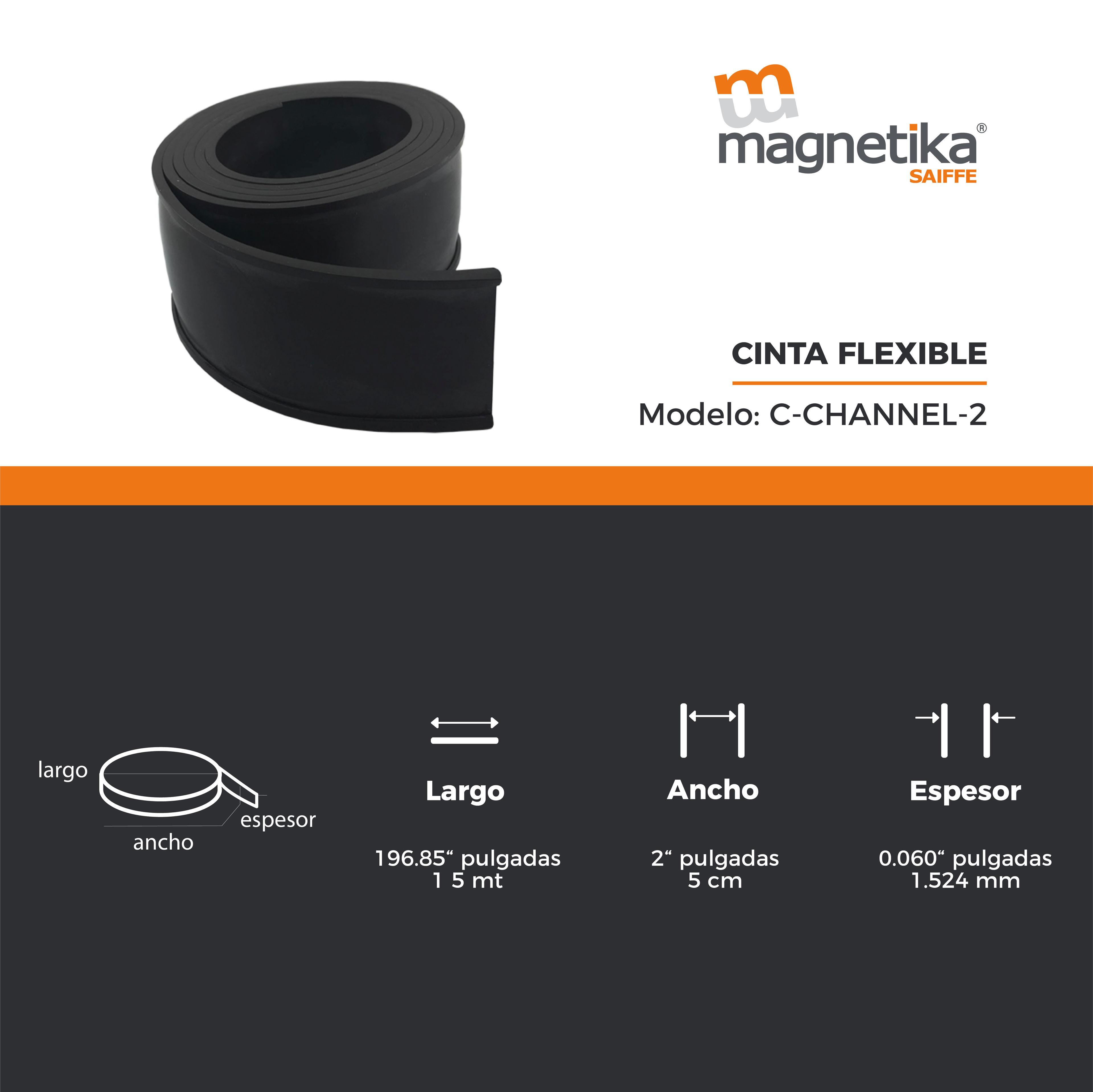 Iman Flexible Para Rack  - 50.8mm X 1.52mm  (1 Metro)