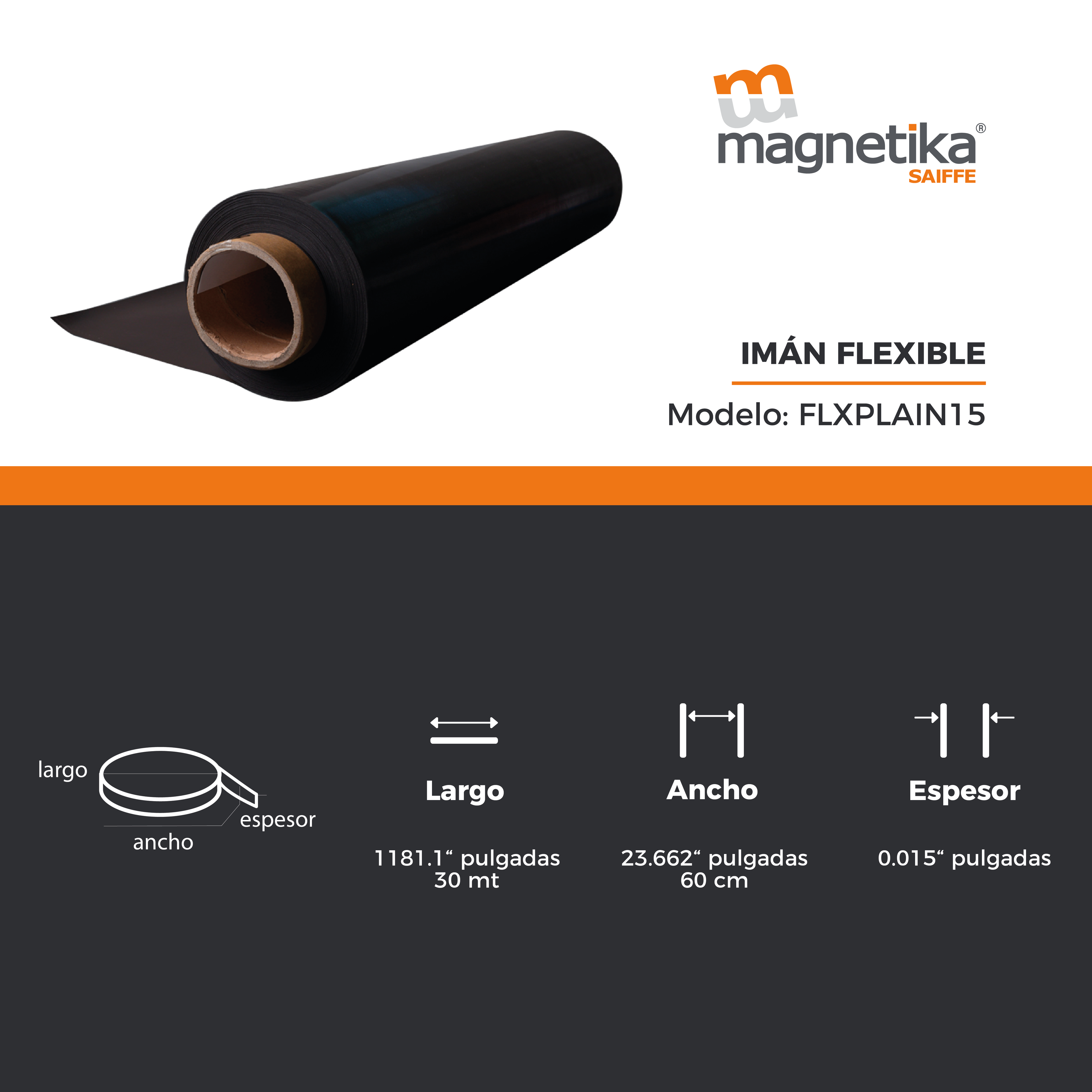 Iman Flexible Plano Cal. 15 - 615mm X 0.4mm  (1 Metro)