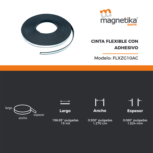 Cinta Mag. Adhesiva  - 12.7mm X 1.52mm  (1 Metro)