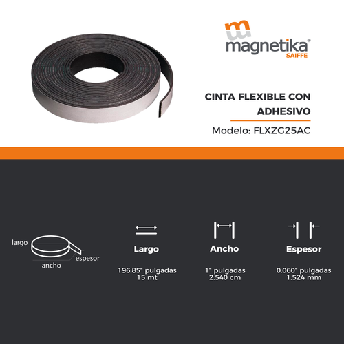 Cinta Mag. Adhesiva  - 25.4mm X 1.52mm  (1 Metro)