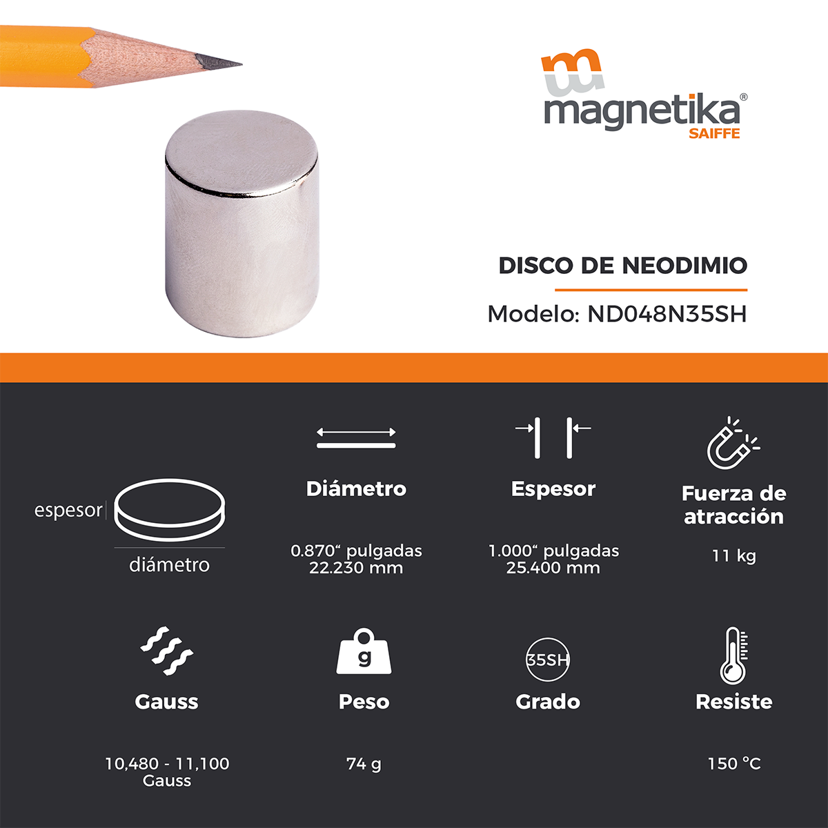 Iman De Neodimio Disco 0.875" X 1"