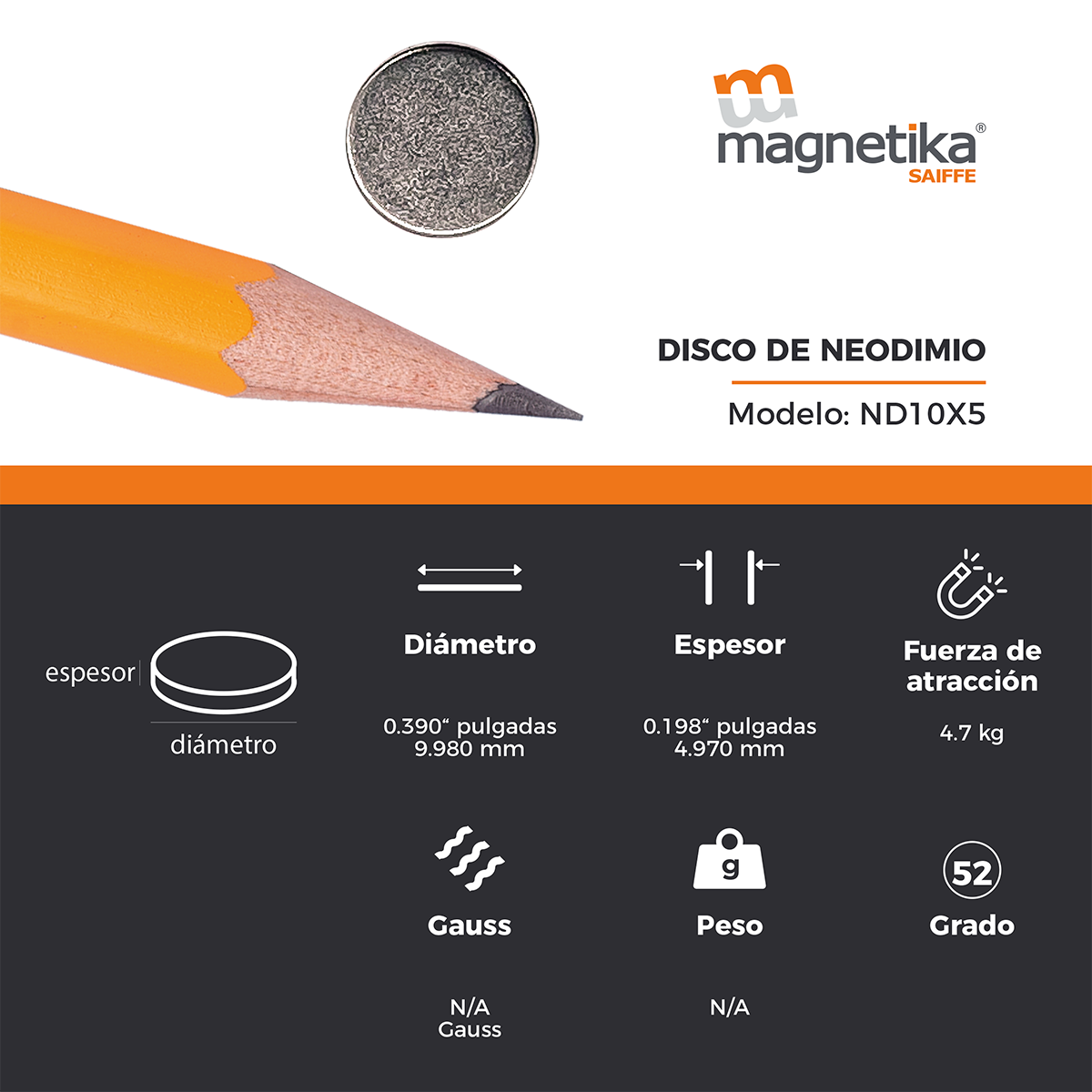 Iman De Neodimio Disco 0.39" X 0.198"