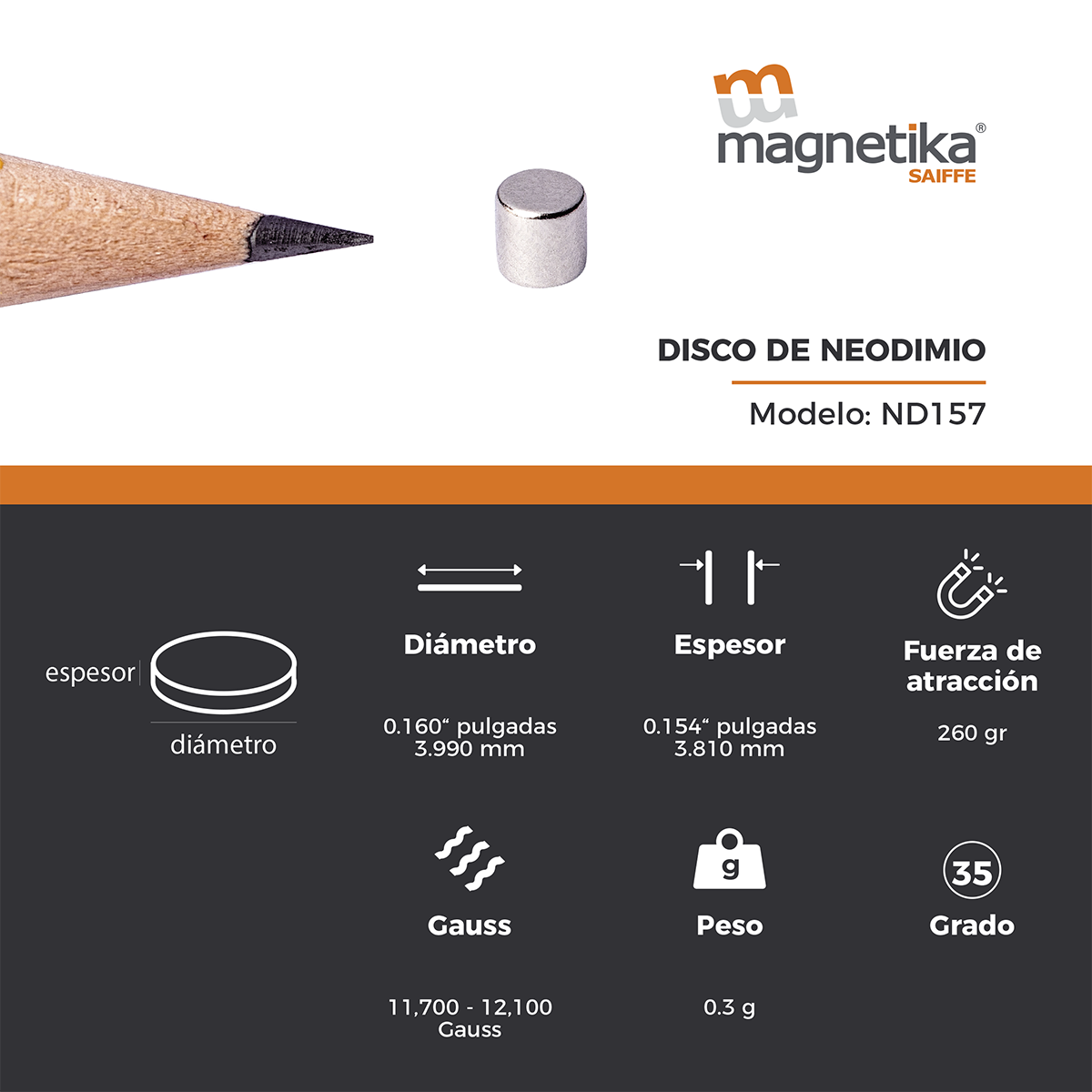 Iman De Neodimio Disco 0.157" X 0.157"