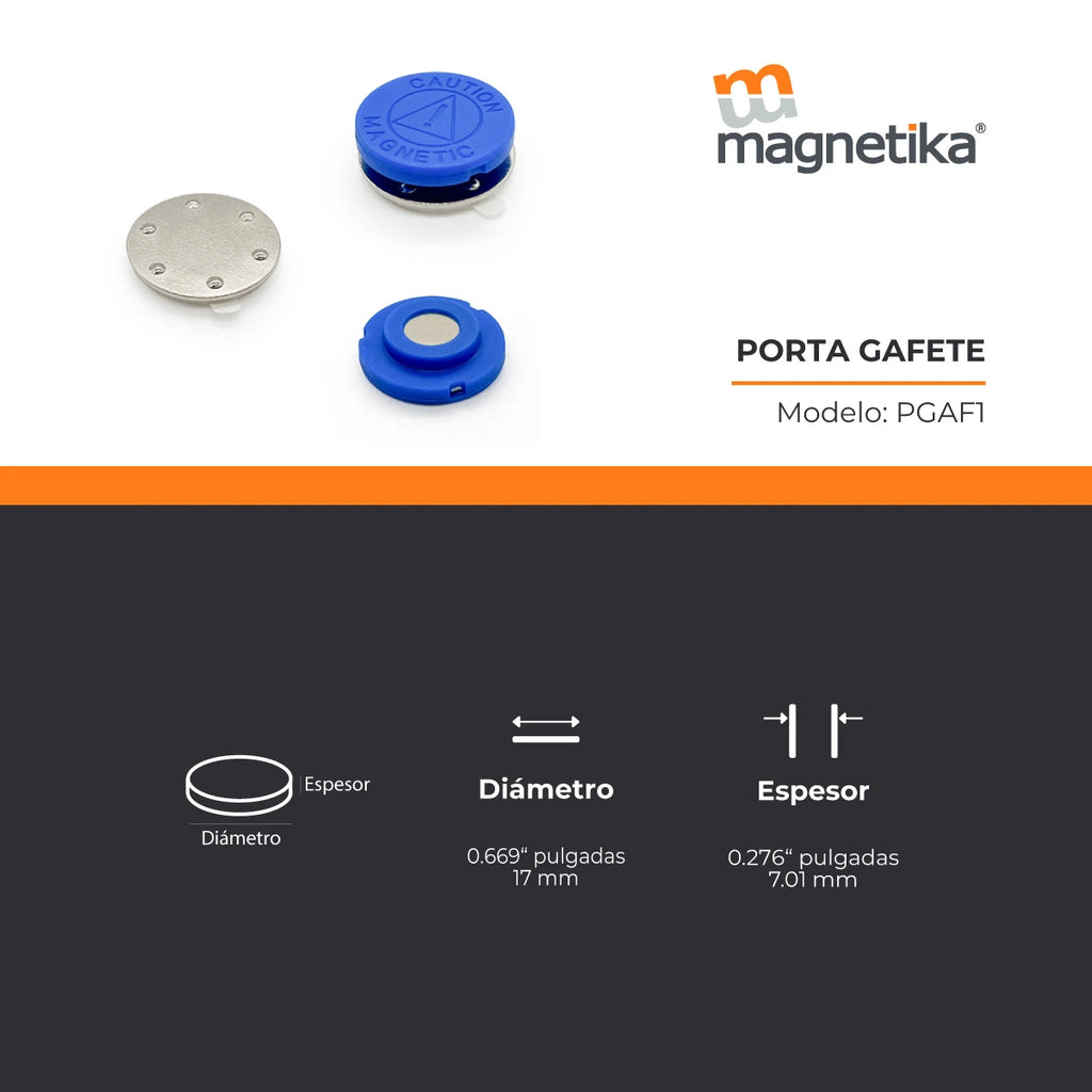 Porta Gafete Magnético (1 Imán) 16 in