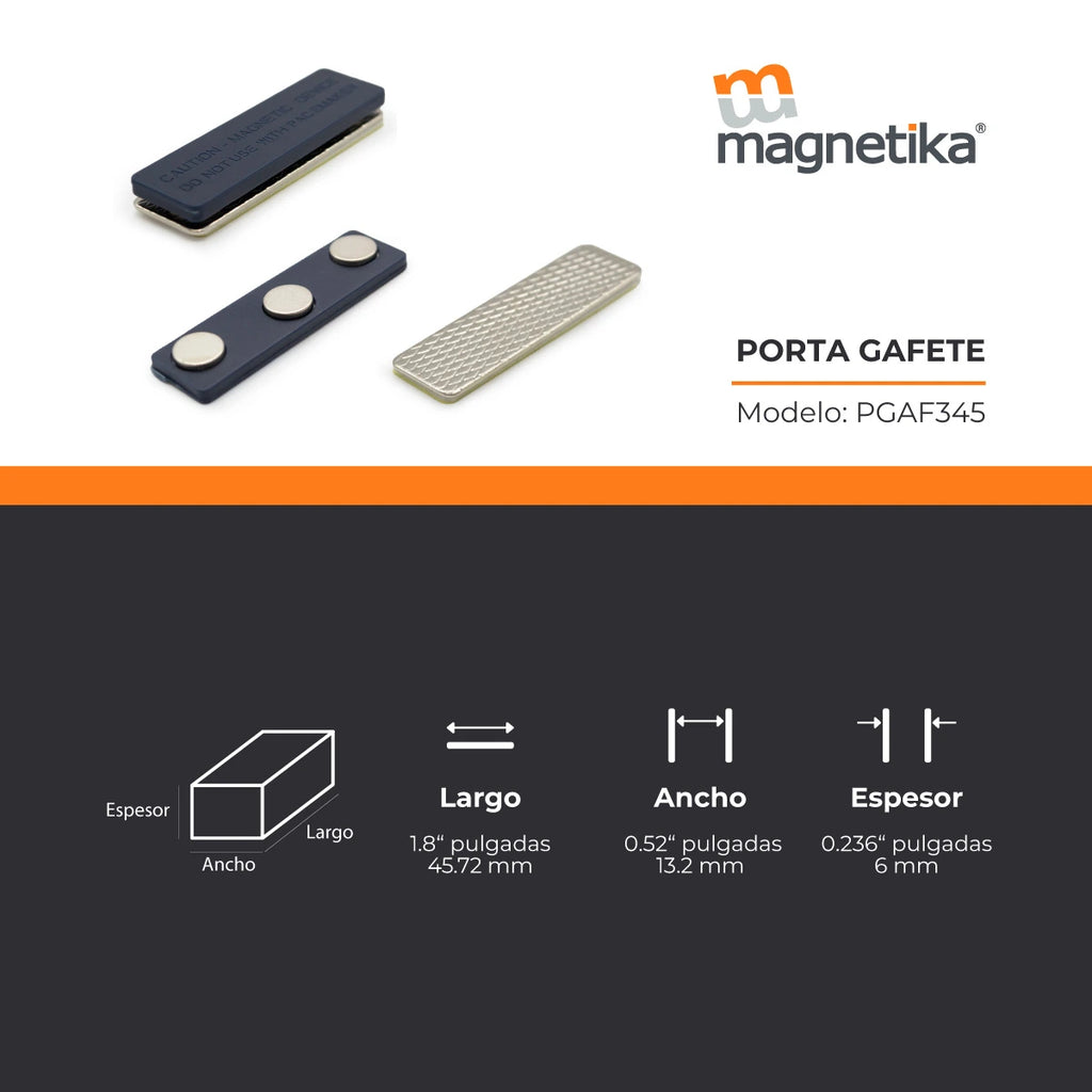 Porta Gafete Magnético (3 Imánes) 4.5 x 13 in