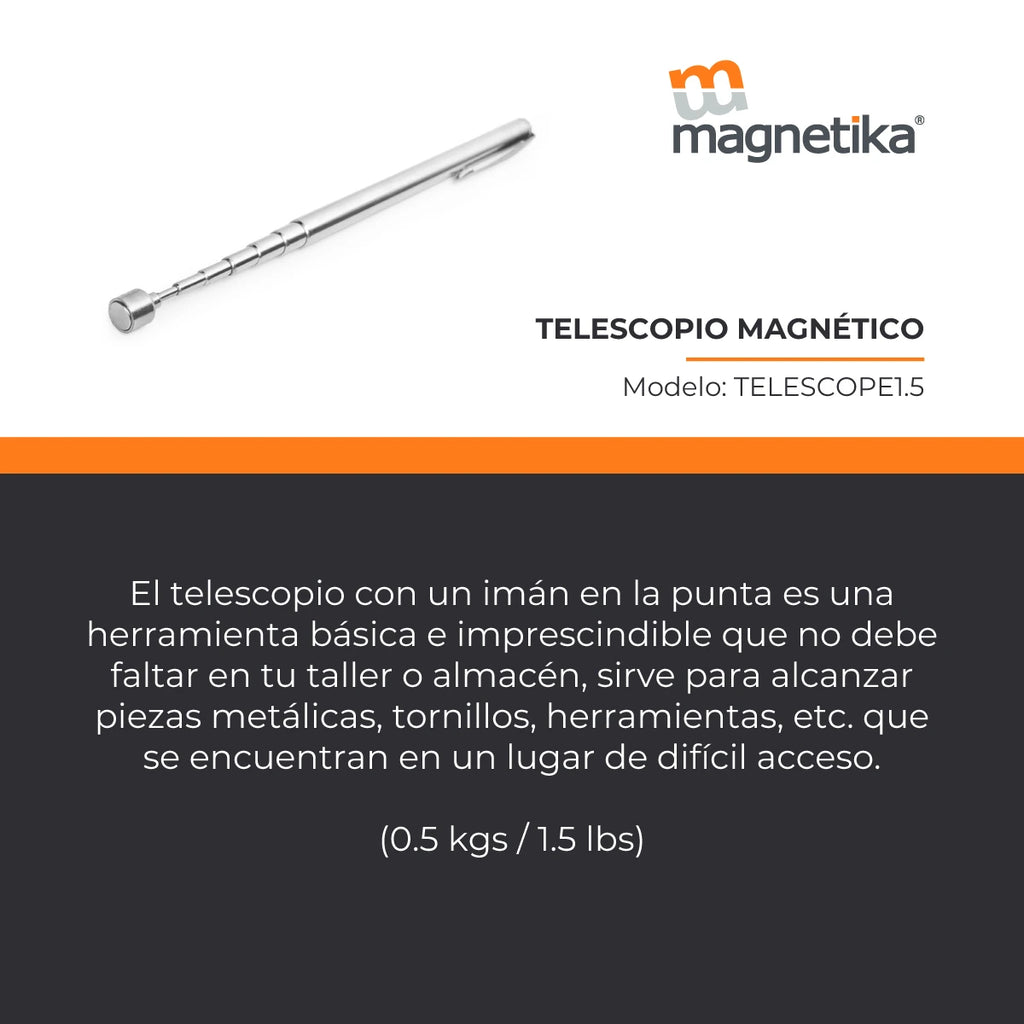 Telescopio Magnético 1.5 lb para Recuperación de Piezas